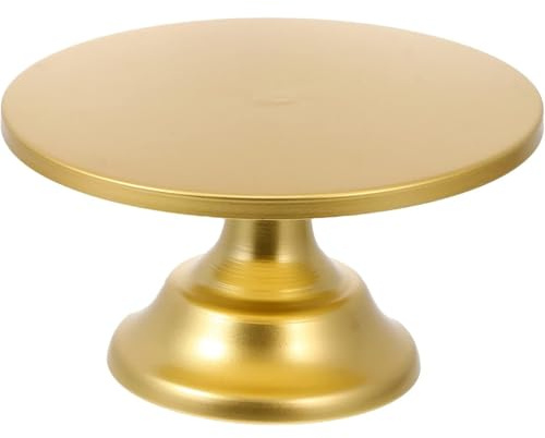 Wuyangcun Alzata rotonda in metallo per torte, diametro 30 cm, altezza 12 cm, adatta per matrimoni, compleanni, dessert (oro)