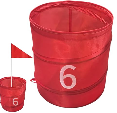 Juego De Golf Con Cubo Para Jardín | Cubo Plegable Para Almacenamiento | Equipo Deportivo Portátil De Práctica Para Césped Playa Patio Parque