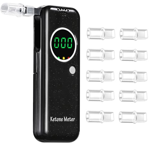 Ketosis Meter for Tracking Acetone Check - Professiona Keto Monitors Meter Portable Keto Breath Analyzer with 10 Mouthpieces High Accuracy Home Ketone Breath Tester for Precise Ketosis Tracking