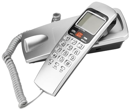 Fockety Fashion Desk Stellen Telefon mit FSK/DTMF -Anrufer -ID für eine Effiziente Kommunikation in Heim und Büroumgebungen EIN (Silver)