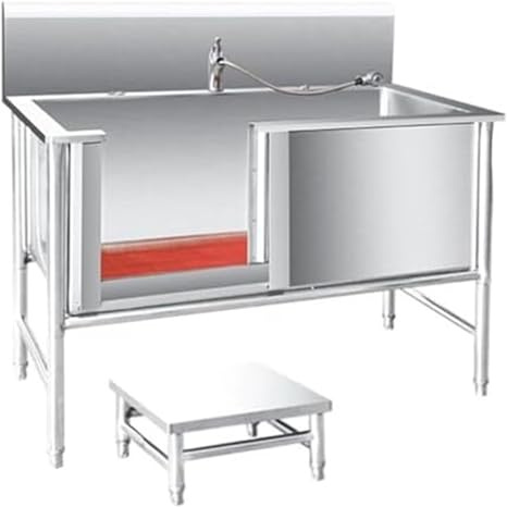 HEYDGBBZ Pet Washing Station, Pool,Dog Bathtub，Dog Grooming Bath Tub Stainless Steel,Professional, Wash Sink(40cm/15.7in,120cm/47in)