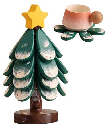 Bkljkf sous-Verre Arbre - Dessous de Plat Arbre de Noël en Bois pour Plats Chauds | Décor de Cuisine pour Table à Manger,pour Casseroles Assiettes Bols Tasses