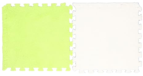 Alomejor Alfombra de Suelo Entrelazada de Espuma de Felpa Fácil de Limpiar, Alfombra de área de Azulejos de Espuma Espesa Antideslizante para Dormitorios, de Juegos con área de Rompecabezas de 10