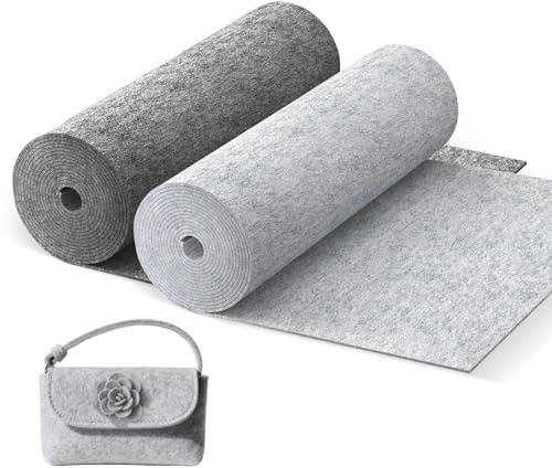 2 Stück Filzstoff, Filz Meterware 30 x 200cm Filzrolle Polyester Filzmatte für DIY Aufbewahrungstasche Patchwork Nähen Stickfilz Heimdekoration
