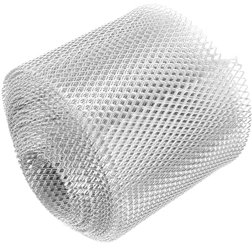 COLLBATH Rete Protezione Grondaie in Alluminio 127Mm X 61m Guanti Copertura Antipioggia e Antipolvere per Drenaggio Foglie e Detriti Resistente Agli Agenti Atmosferici per Sistemi di