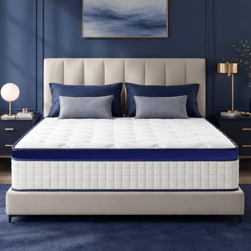 L'AGRATY Matratze 140x200cm Federkernmatratze (25cm Höhe) 7-Zonen Orthopädische Taschenfederkernmatratze mit Comfort Memory-Schaum Schicht,Mittlerer Härtegrad (H4), Rückenentlastende