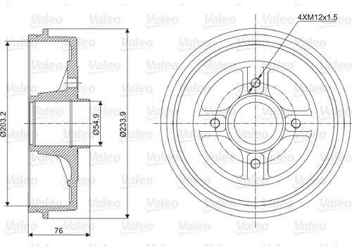 Valeo 237003 Tambor de freno