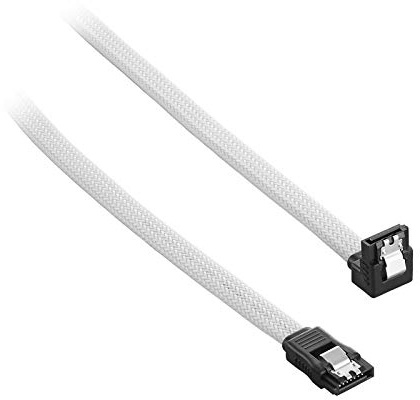 CableMod ModMesh Sleeved Right Angle SATA 3 Cable (White, 30cm)