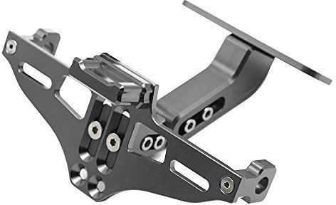 Universal CNC Aluminum Motorrad Kurzer Kennzeichenhalter Kurz Halter mit Lizenz Licht für MT-01 MT-03 MT-07 MT-09 MT-10 Für Z750 Z800 Z1000 CBR600 CBR750 CBR1000 Grau