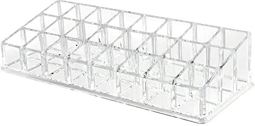 Vetrineinrete® Organizer portatrucchi per trucchi smalti e rossetti stand espositore scatola trasparente con diversi scomparti organizzatore per cosmetici varie dimensioni (Medio) D73