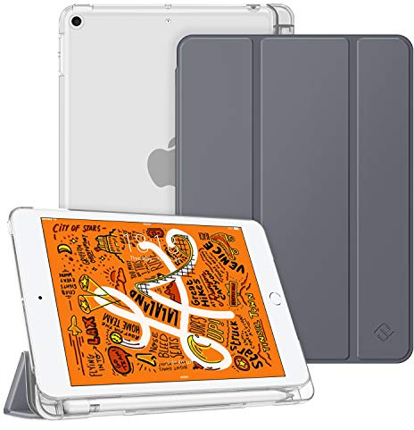 Fintie Hülle für iPad mini 5. Generation 2019 (7,9 Zoll), Himmelgrau | Ultradünne Superleicht Schutzhülle mit Stifthalter, Transparenter Rückseite Abdeckung, Auto Schlaf/Wach Funktion