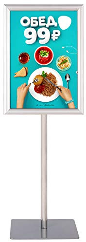 GOPLUS Infoständer höhenverstellbar, Informationsständer drehbar, Plakatständer Präsentationsständer A3, Werbeständer Farbewahl (Silbrig)