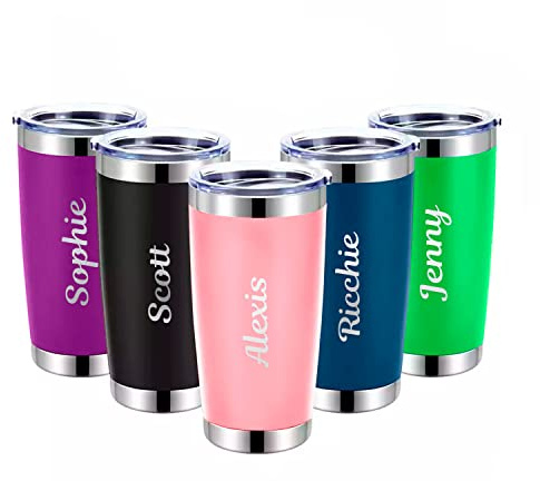 Hoolaroo Personalised Name Mugs Engraved Personalised Travel Mugs for Men Vacuum Insulated Thermal Coffee Flask Dad Travel Mugs for Hot Drinks Travel Mugs with Lids Men Dad Black