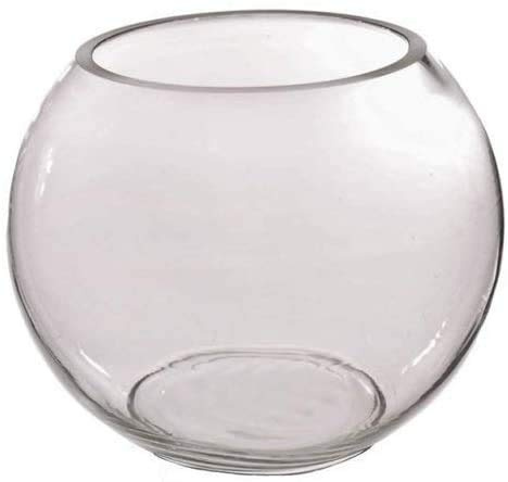 Homestreet Glasvase, Runde, Durchsichtig, Geblümt, Klassisch, 15 cm, 20 cm, 25 cm, für Blumen, Heimbüro