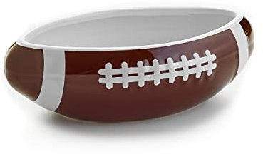 40YARDS tazón/cuenco de fútbol americano (a escala) de cerámica con costura elevadas y palpables