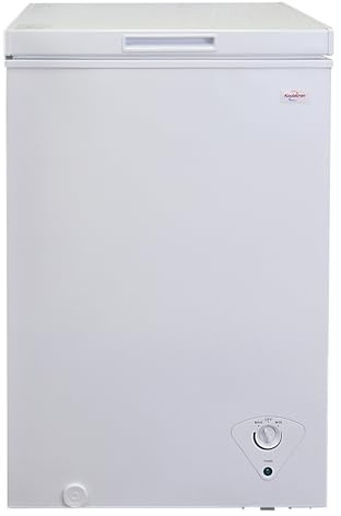 Koolatron Deep Freezer - 3.5 Cubic Feet, White Chest Freezer, 1 Wire Basket, Garage Ready, Meat Storage, Front Drain, Congelador For Home, Apartment, Basement, Dorm, Cottage, Manual Defrost, Stand Up