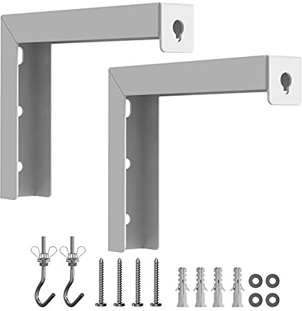 Faderr 1 Paar Universal-Projektor-Leinwand mit L-Halterung, verstellbare Verlängerung mit Haken-Handbuch, Wand- oder Deckenhalterung (weiß)