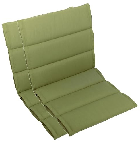 LILENO HOME Gartenstuhl Auflagen als [2er Set - Niedriglehner] in Grün | bequeme Liegen als Sitzauflagen für Gartenmöbel - Stuhlkissen für Gartenstühle und Klappstühle
