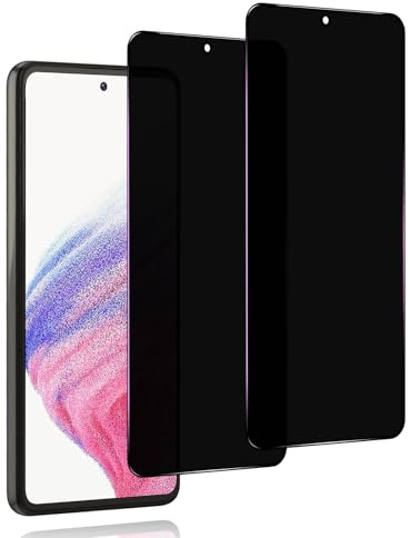 Meeter für Samsung Galaxy A53 5G Sichtschutz Panzerglasfolie, [2 Stück] Anti Spy Displayschutzfolie,Privatsphäre Schutzfolie 9H Härte Gehärtetes Glas Folie Blasenfrei Blickschutzfolie
