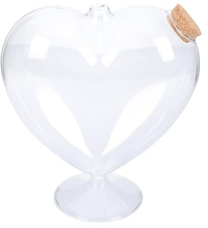 Cabilock Bottiglia vuota a forma di cuore in con tappo, barattolo di decorativo, pianta da tavolo per bottiglie da esposizione per piante, decorazioni artigianali fai-da-te, feste di matrimonio