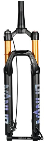 LHHL Forcella per Mountain Bike Forcella A Sospensione Air 27.5/29er Corsa 100 Mm Forcella MTB Perno Passante 100x15mm 1-1/2 Conico Blocco Remoto per Biciclette AM/FR/XC