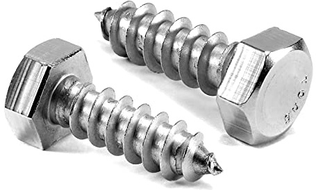 SG TZH Sechskantschrauben, 1/4 Zoll x 2,5 cm, 20 Stück 304 Edelstahl 18–8, Teilgewinde, Sechskantkopf-Holzschrauben, Edelstahlschrauben Holz