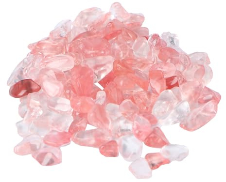 ibasenice Natural Pink Crystal Gravel 0.28 Inch Small Pebbles for Fish Tank Aquarium Decoration Plant Pots Landscape Fairy Garden 3.5 Oz