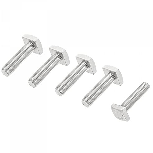 sourcing map 5 Stück Vierkantschraube M10 x 40 mm Klasse C Vierkant Maschinenschraube mit Vollgewinde aus 304 Edelstahl
