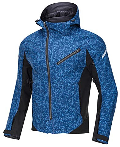Hcclijo Wasserdichte Motorradjacke für Herren, Schutzausrüstung, reflektierend, Nacht, LY2008, Blau M