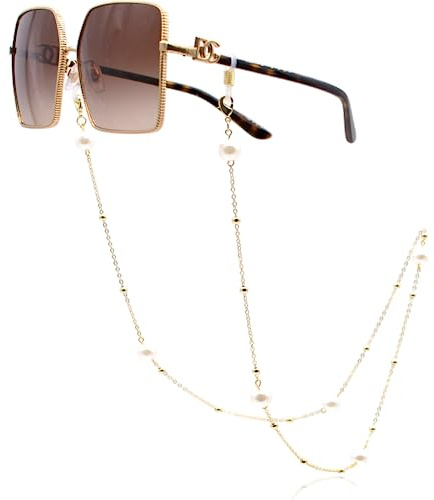 GERNEO® – Prag – Premium Brillenkette & Brillenband in vielfältigen Farben aus 18 Karat Gold oder 925er Silber – mit Kugeln & großen Perlen – für Lesebrillen & Sonnenbrillen
