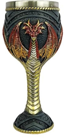 EviKoo Gobelet Médiéval, Gobelet À Vin De Dragon, Gobelet À Calice À Vin De Dragon, Coupe De Communion En Gobelet À Calice, Verres À Vin En Or D'Halloween, Gothique Catholique Élégant Pour Noël