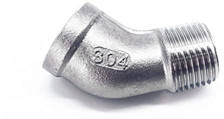 Schlauchverbinder, 1 Stück, weiblich auf männlich, 45-Grad-Winkelstück, Kupplung, 304 Edelstahl-Rohrverschraubung, 1/4 Zoll, 3/8 Zoll, 1/2 Zoll, 3/4 Zoll, 1 Zoll, 1-1/4 Zoll, 1-1/2