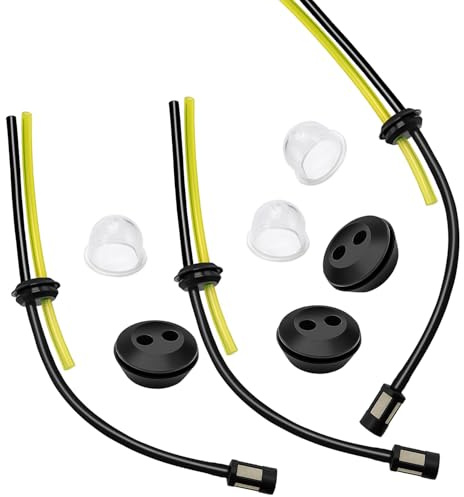 Benzinfilter Kit,3 Satz Universal Mäher Fitting Kit Einschließlich 3 Strimmer Kraftstoffleitung + 3 Gummitülle Dichtung + 3 Filter Primer Birne Benzinschlauch Dichtung für Motorsense Timbertech