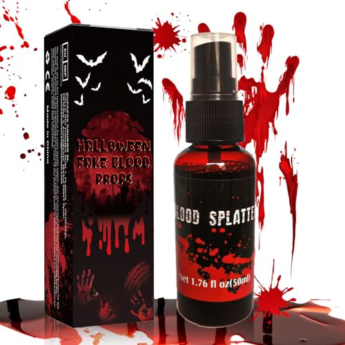 Kunstblut Halloween Schminke Fake Blut, Fake Blood Halloween Schminke Vampir Erwachsene, Spray Kunstblut für Kleidung Haut Auswaschbar Halloween Make Up Zombie, Kunstblut Halloween Gesicht Blut