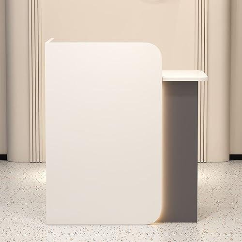 Moderne Empfangstheke mit abschließbaren Schubladen für Einzelhandel und Büro, Grau, 80 x 45 x 95 cm