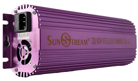 SunStream 600W 230V Dimmbares Vorschaltgerät mit Lüfter - Lila Digitales Vorschaltgerät für MH und HPS Wachstumslicht