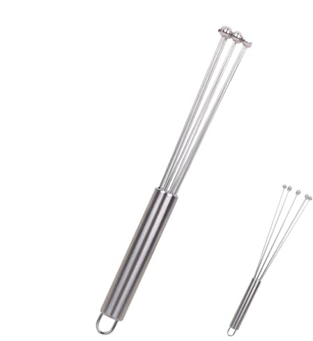 GkgWuxf Frusta manuale per uova, frusta manuale in acciaio inox, frusta a sfera in acciaio inox, frusta per uova, frusta per sbattere, mescolare, cuocere in cucina