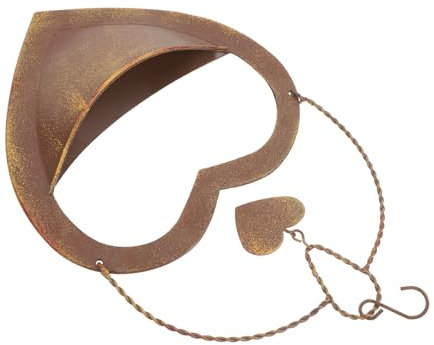 ADOCARN Fioriera Sospesa Metallo Vintage Con Gancio Vaso Per Piante Da Appendere Per Balcone e Parete Design Unico Forma Di Cuore Per Interni Ed Esterni Decorazione Elegante Per Spazi