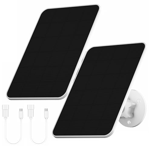 Panneau Solaire pour Caméra Eufy,5V 5W Panneau Solaire Micro USB (2 Pack)