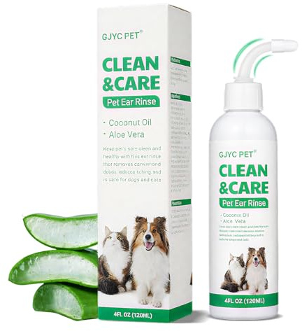 LureLuxe 120ml Limpiador de Oídos para Mascotas,Limpiador Orejas Perros,Limpiador Oidos Gatos,Cuidado de Las Orejas de Perros y Gatos,Limpiador Orejas para Humectar,Apto para de Gatos y Perros