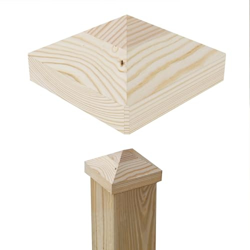 QLS Capuchon de poteau de clôture 11 x 11 cm, forme pyramide, pour poutres en bois, poteaux naturels (1)