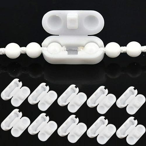YAZANY 20Pcs Roller Blind Chain Connectors, Blind Cord Connector Replacement Pull Ball Chain Connectors for 4.5mm Roller, Roman, and Vertical Blinds