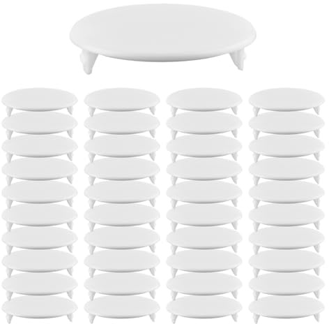 Tabanzhe 35MM Hinge Hole Cover Caps 40PCS Plastic Hinge Hole Filler Caps Kitchen Cabinet Wall Cupboard Hinges Covers White Blanking Cover