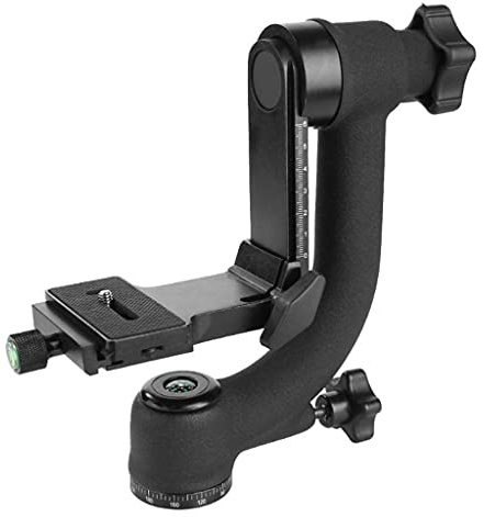 Aluminum Rugged Panoramic Gimbal Tripod Ball for Head with Arca-Type Quick Release Plate UNC 1/4 Screw for DSLR Cameras up to 44 lbs