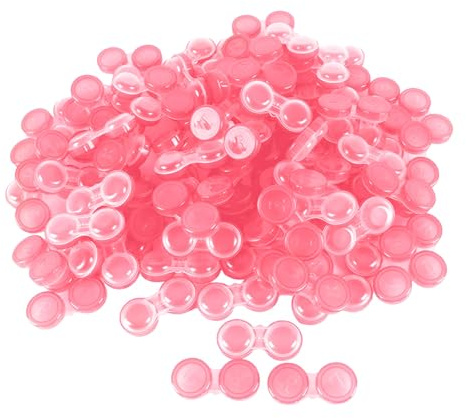 YZWHKJ kontaktlinsfodral, kontaktlinshållare låda 100 st kontaktlinser fodral kontaktlinshållare låda vänster/höger ögon kontaktlinsbehållare, Transparent rosa, En storlek