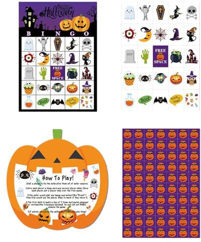 Card Games, Bingo Game Set, Family Party Game, 24 Player Cards Included, Festive Paper Markers, Ideal for Group Entertainment for Kids and Adults, 7x5 Inches, Multicolor, 1 Set