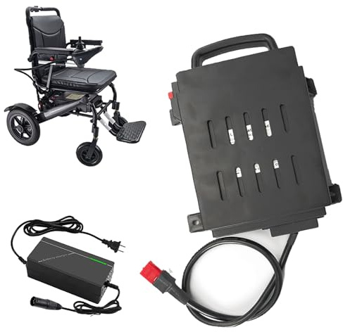 HJGHY 24V 10Ah 12Ah Lithium-Ionen-Akkus, wiederaufladbarer 24-Volt-Akku mit Ladegerät und Gehäuse, 24V-Akku für Elektrorollstühle und Motorkits von 0-300W.,24v10ah