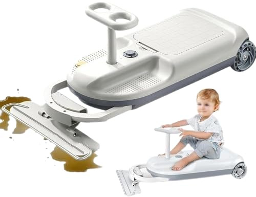 Limpiador de suelos para niños | Kart de trapeador de 5 velocidades | Limpieza y juego divertidos, carrito retráctil para uso doméstico