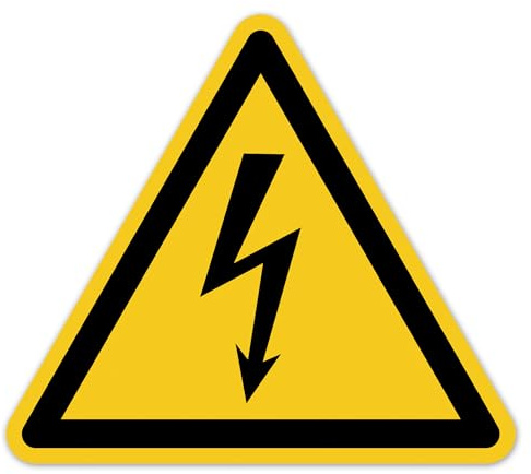 LabelTec Warnzeichen Aufkleber Warnung vor elektrischer Spannung gemäß DIN ISO 7010 / W012 / ASR A1.3 – Elektro Warnaufkleber vor Hochspannung selbstklebend wasserfest LTI001 (50, 50mm)