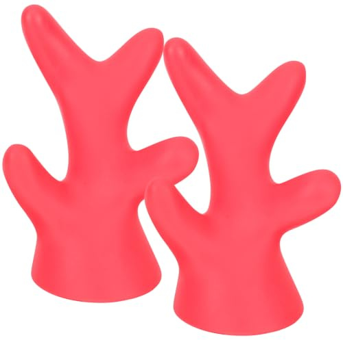TOYANDONA Horns Red Decorative Helmet 2pcs Deer Silicone Lightweight with Button Battery, Adorable Compact Fake Horns for Unique Style Accessory and Motorcycle Helmets for Cosplay Riding